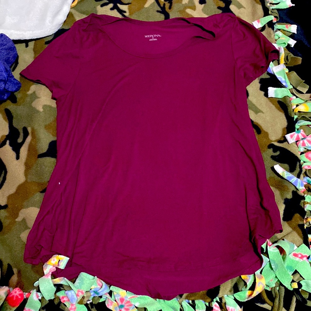 Dark red dress shirt/ t-shirt